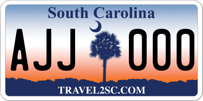 SC license plate AJJ000