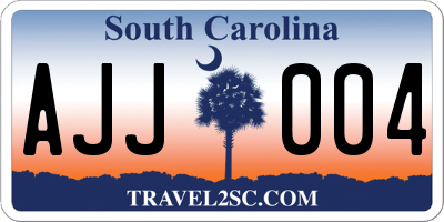 SC license plate AJJ004
