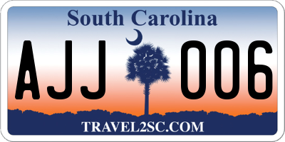 SC license plate AJJ006