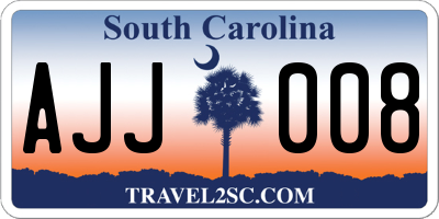 SC license plate AJJ008