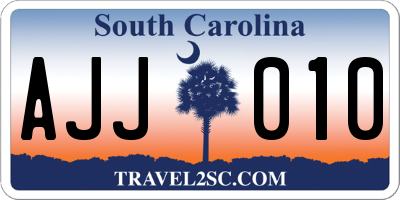 SC license plate AJJ010