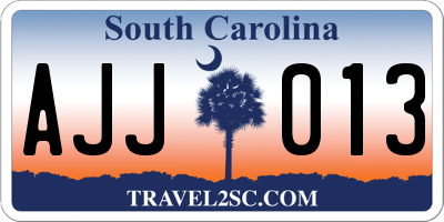 SC license plate AJJ013