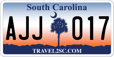 SC license plate AJJ017
