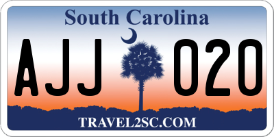 SC license plate AJJ020