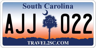 SC license plate AJJ022