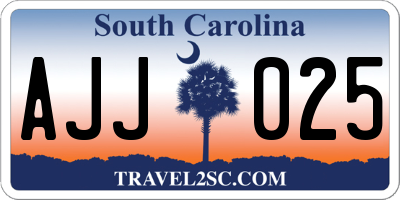 SC license plate AJJ025