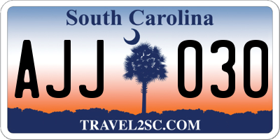 SC license plate AJJ030