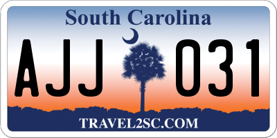 SC license plate AJJ031