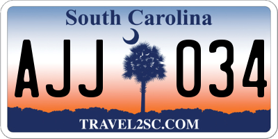 SC license plate AJJ034