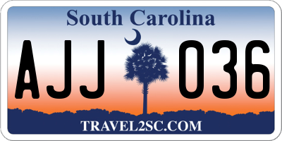 SC license plate AJJ036