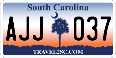 SC license plate AJJ037