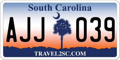 SC license plate AJJ039