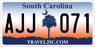 SC license plate AJJ071