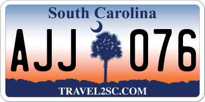 SC license plate AJJ076