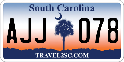 SC license plate AJJ078