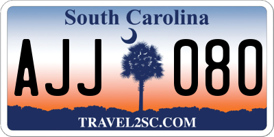 SC license plate AJJ080