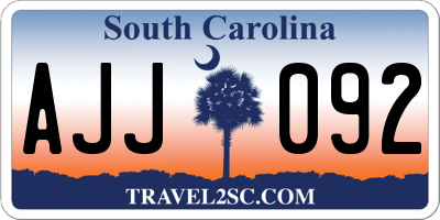 SC license plate AJJ092