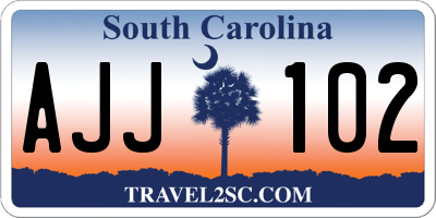 SC license plate AJJ102