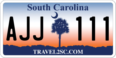 SC license plate AJJ111