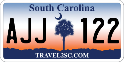SC license plate AJJ122