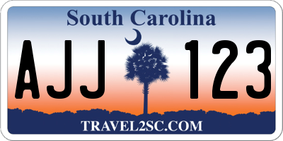 SC license plate AJJ123