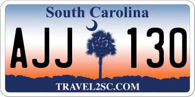 SC license plate AJJ130
