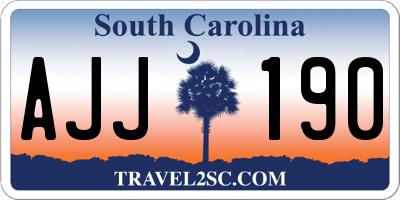 SC license plate AJJ190