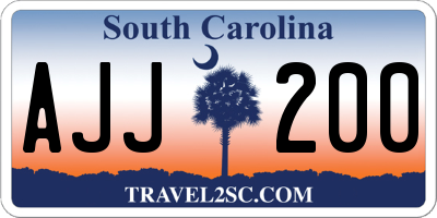 SC license plate AJJ200