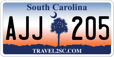 SC license plate AJJ205