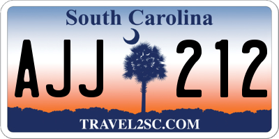 SC license plate AJJ212