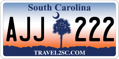 SC license plate AJJ222