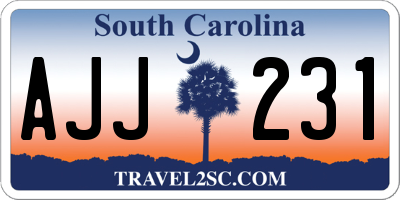 SC license plate AJJ231