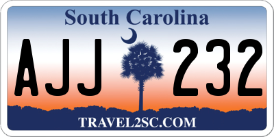 SC license plate AJJ232