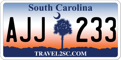 SC license plate AJJ233