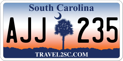SC license plate AJJ235