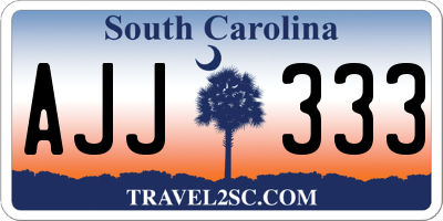 SC license plate AJJ333
