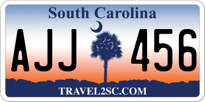 SC license plate AJJ456