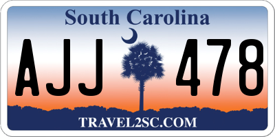 SC license plate AJJ478