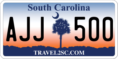 SC license plate AJJ500