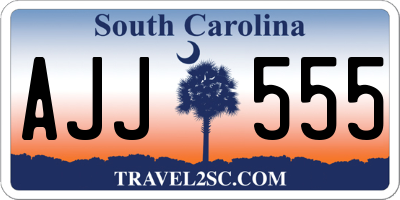 SC license plate AJJ555