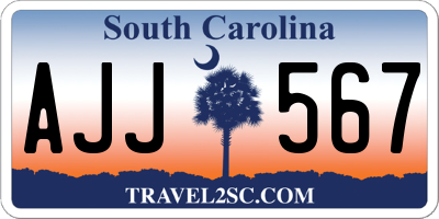 SC license plate AJJ567