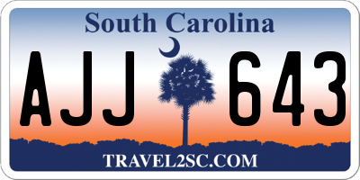 SC license plate AJJ643