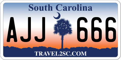 SC license plate AJJ666
