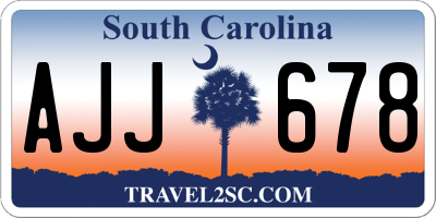 SC license plate AJJ678