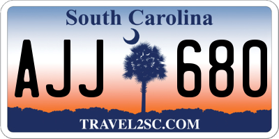 SC license plate AJJ680