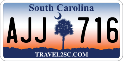 SC license plate AJJ716