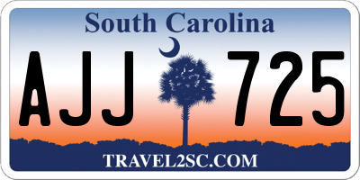 SC license plate AJJ725