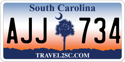 SC license plate AJJ734