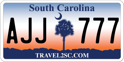 SC license plate AJJ777
