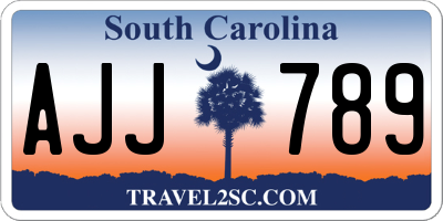 SC license plate AJJ789
